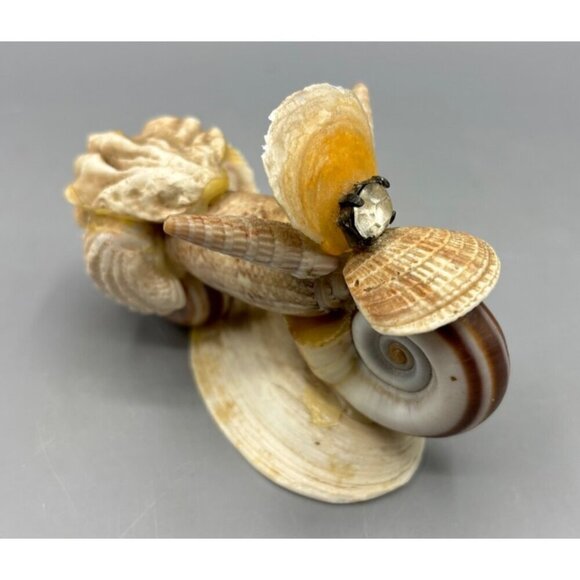 Unique Handmade Seashell Motorcycle Figurine - Picture 1 of 5